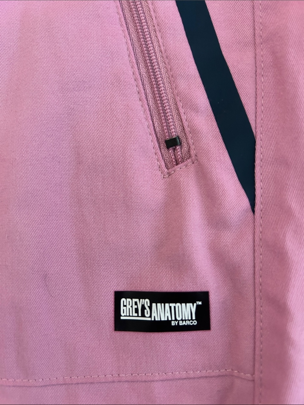 Barco Uniforms Rose Pink Drawstring Jogger Pants with Navy Trim - Picture 3 of 5